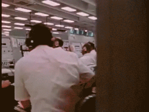 Rows Of Staff Members At Nasa GIF