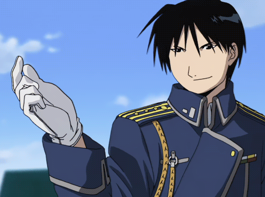 Roy Mustang Fullmetal Alchemist Close Eyes Smile GIF
