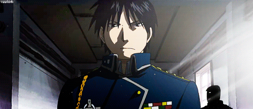 Roy Mustang Fullmetal Alchemist Serious Face Walking GIF