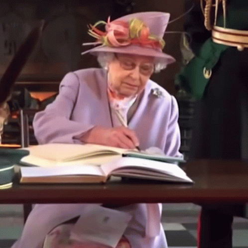 Royal Family Signing Queen Elizabeth GIF