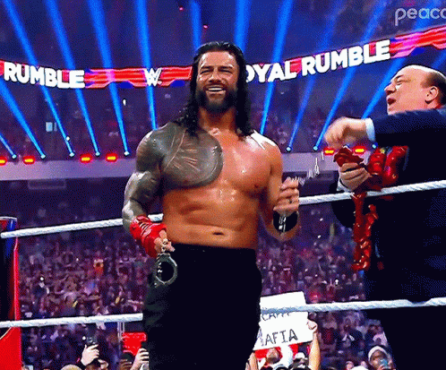Royal Rumble Happy Roman Reigns GIF