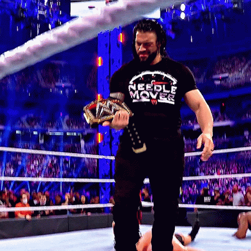 Royal Rumble Roman Reigns Throws The Belt GIF