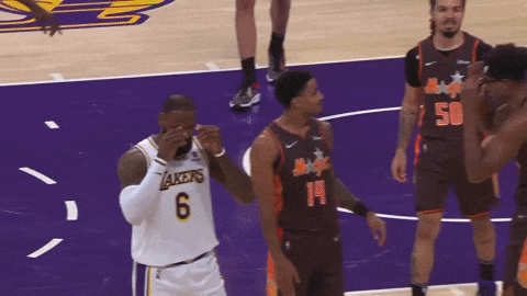 Rubbing Eyes Lebron Missing Dunk GIF