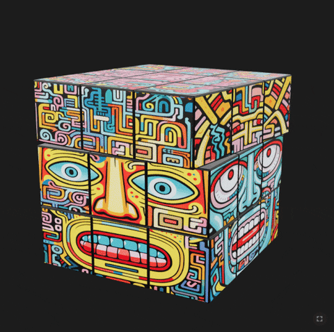 Rubik's Cube Face Art GIF