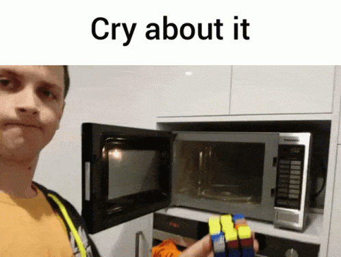 Rubik's Cube Microwave Cry About It GIF