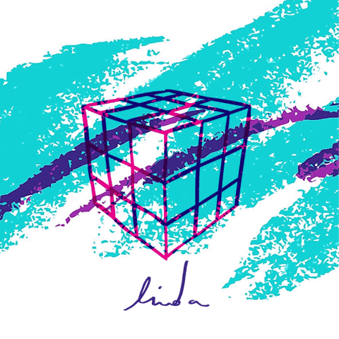Rubik's Cube Retro Art GIF