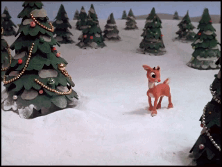 Rudolph Alone In The Snow GIF