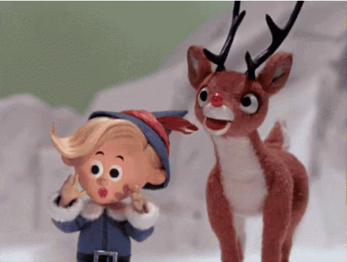 Rudolph And Hermey Dancing GIF