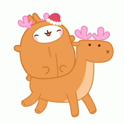 Rudolph Running With His Friend GIF