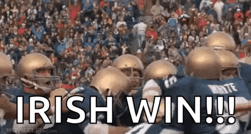 Rudy Football Irish Win GIF
