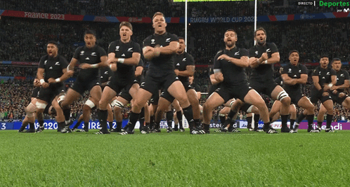 Rugby Players Performing Haka