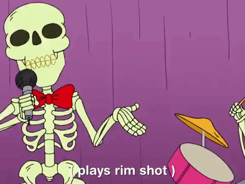 Rugrats Skeleton Playing Rim Shot GIF