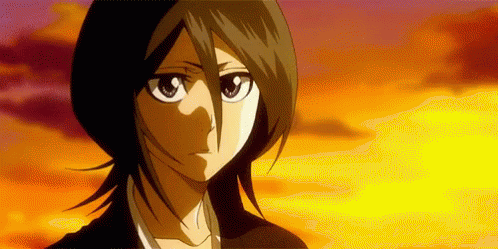 Rukia Kuchiki Closing Eyes While Raising Shoulders GIF