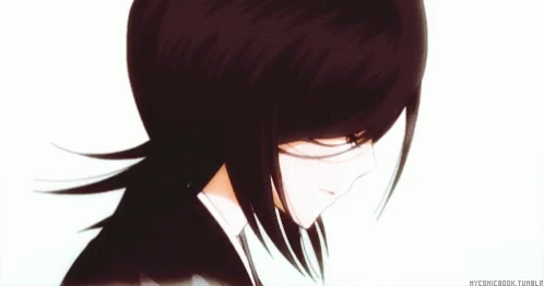 Rukia Look Up Upset Bow Head GIF