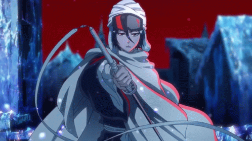 Rukia Holding Blade With Power And Grace GIF