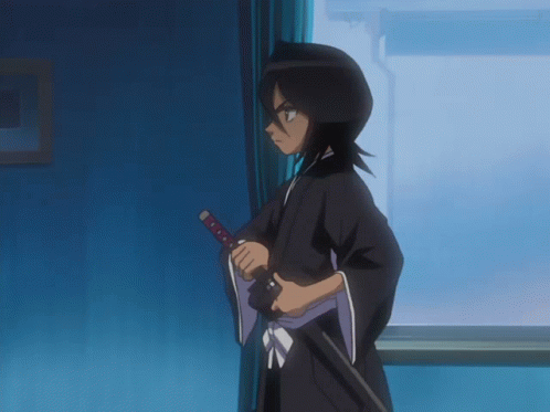 Ichigo Kicks Rukia Kuchiki GIF