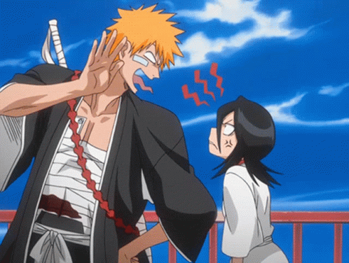 Ichigo Tongue Out Rukia Kuchiki GIF