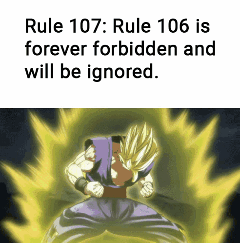 Rule 107 Rule 106 Forever Forbidden Ignored Cartoon