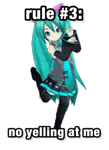 Rule #3 No Yelling at Me Cartoon Girl