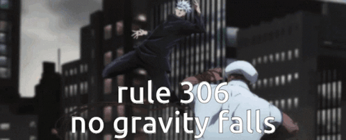 Rule 306 No Gravity Falls Is Written On A Poster With Two Men Fighting Each Other . GIF