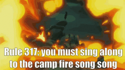 Rule 317 Says That You Must Sing Along To The Camp Fire Song GIF