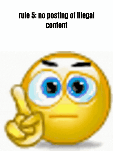 Rule 5 : No Posting Of Illegal Content Is Written On A Smiley Face GIF