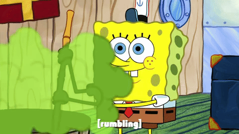 Rumbling Spongebob Green Fog GIF