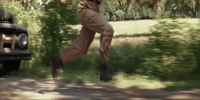 Run Forrest Run Fast As Car Closing In GIF