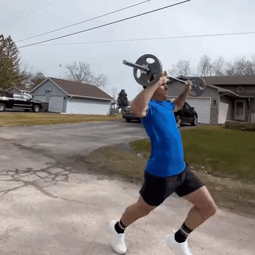 Run While Holding Dumbbells Daniel Labelle GIF