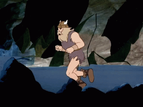 Running Animated Man Viking GIF