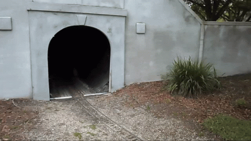 Running Away From Train Tunnel GIF