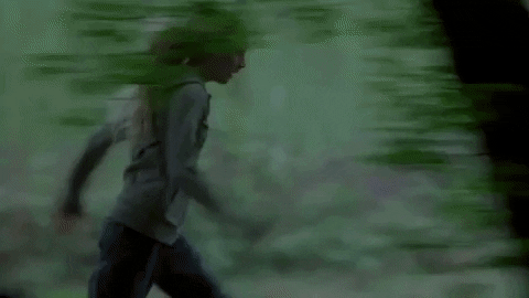 Running Away Through Forest GIF