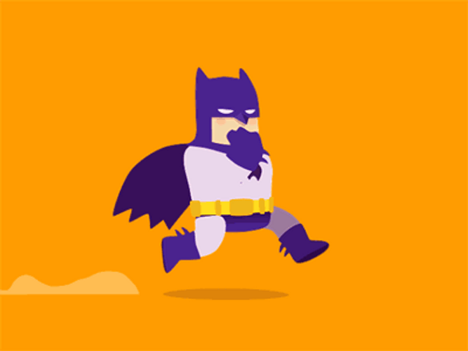 Running Batman Graphic Art GIF