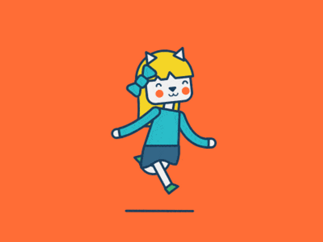 Running Cartoon Girl GIF