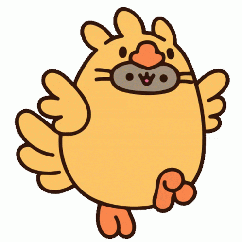 Running Chicken On Pusheen Thanksgiving GIF