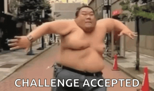 Running Fat Guy Challenge Accepted GIF