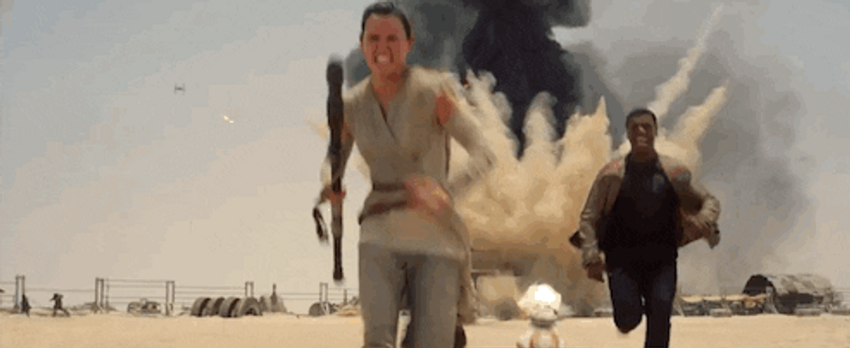 Running From Explosion Star Wars GIF