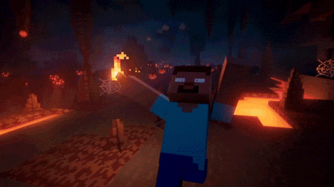 Running From Goblin Cave Minecraft GIF