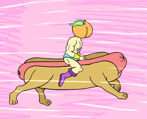 Running Hotdog Got My Fingers Stuck GIF