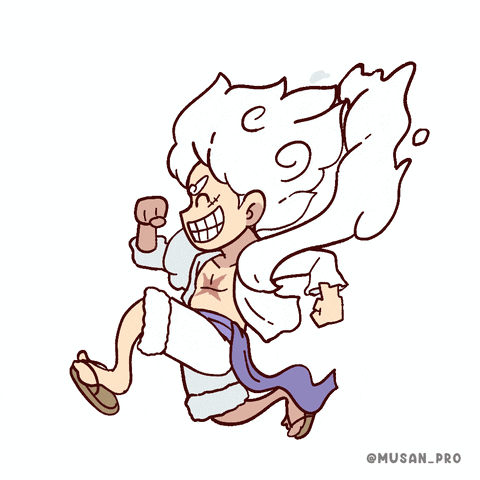 Running Joyboy Illustration GIF