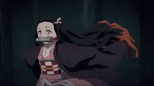 Running Kamado Nezuko Fighting Anime GIF