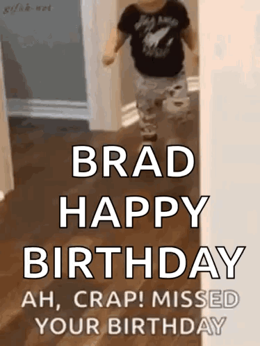 Running Kid Funny Happy Birthday Meme GIF