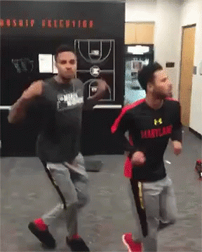 Dancing Partners Running Man Challenge GIF