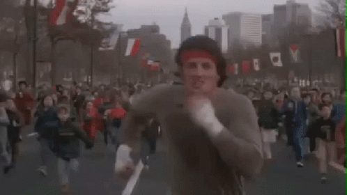Running Man Sylvester Stallone Rocky GIF