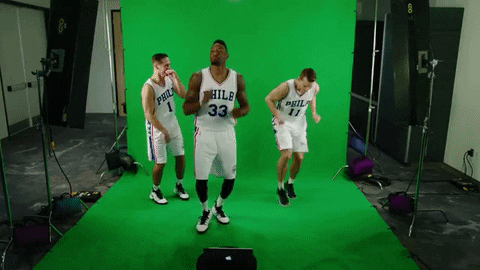 Running Man Robert Covington Nik Stauskas GIF