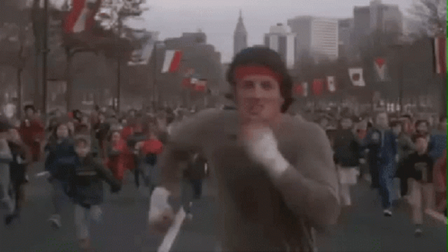 Running Man Sylvester Stallone Rocky GIF