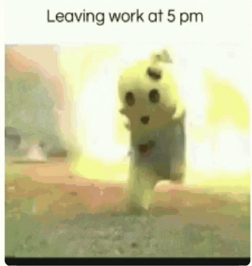 Running Mascot Leaving Work GIF
