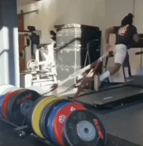 Running On Treadmill With Weights GIF
