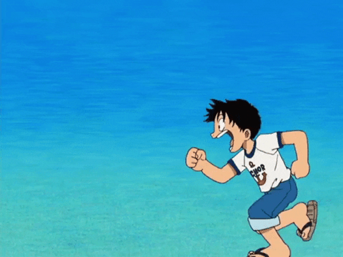 Running One Piece Luffy GIF