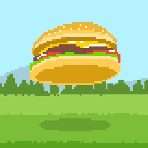 Running Pixelated Burger GIF